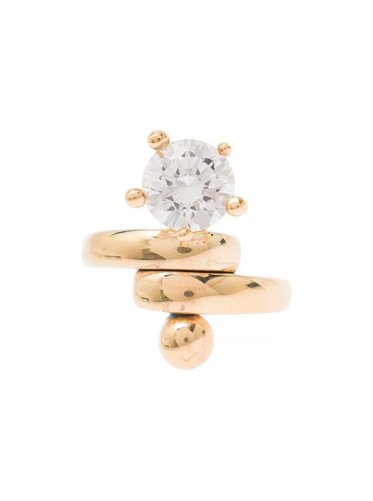 商品Panconesi|lido Gold-.colored Ring With Crystal Embellishment In Gold-plated Brass Woman,价格¥1994,第1张图片