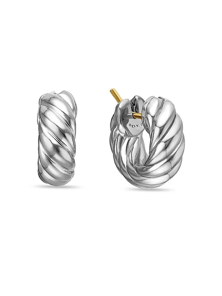 商品David Yurman|Sculpted Cable Hoop Earrings in Sterling Silver, 14.4MM,价格¥3661,第1张图片
