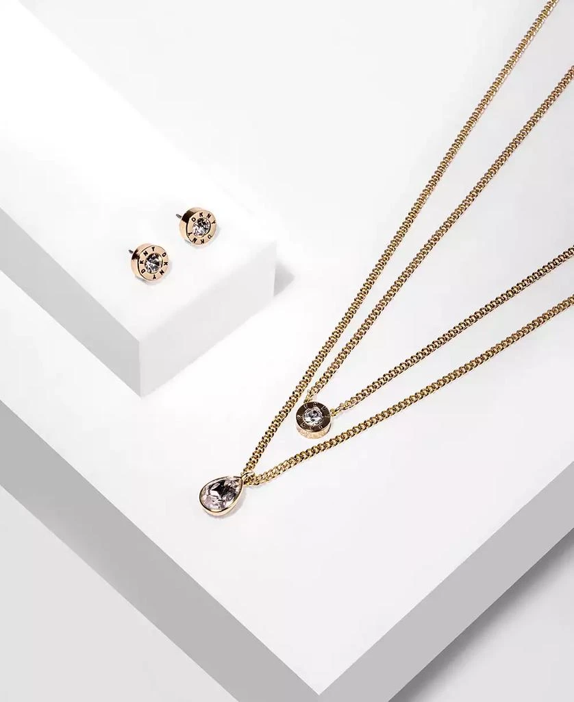 商品DKNY|Logo Crystal Ring Stud Earrings,价格¥114,第4张图片详细描述