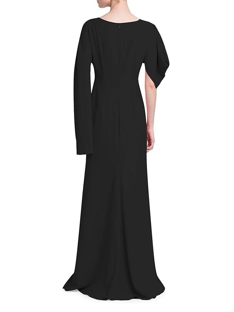 商品Alexander McQueen|Crepe Asymmetric Cape-Sleeve Gown,价格¥8523,第5张图片详细描述