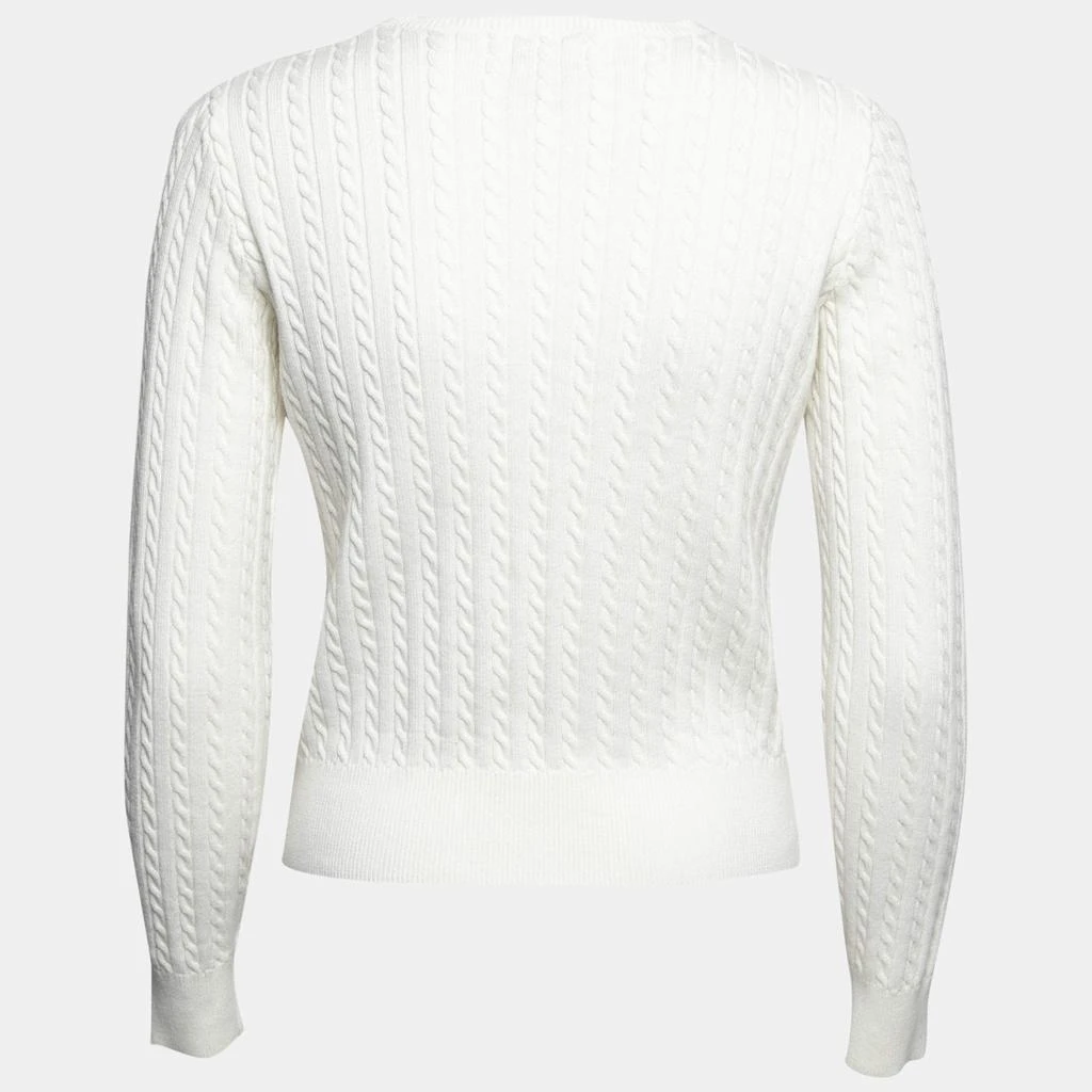商品[二手商品] Ralph Lauren|Polo Ralph Lauren Off White Cable Knit Button Front Cardigan XL,价格¥944,第2张图片详细描述