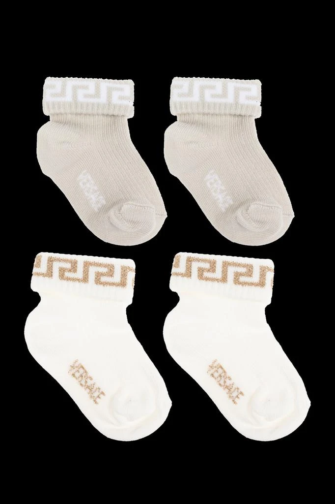 商品Versace|Versace Kids Logo Intarsia Two Pack Of Socks,价格¥576,第1张图片