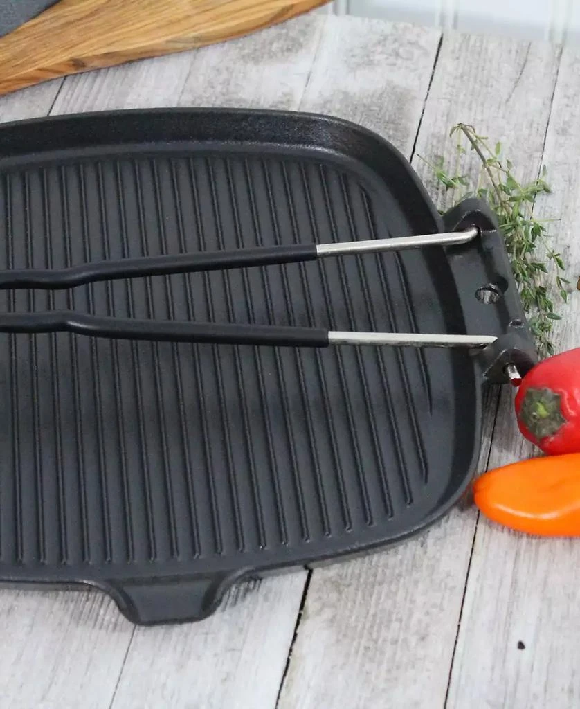 商品Chasseur|French Cast Iron 9" Square Grill With Folding Handle,价格¥1236,第4张图片详细描述