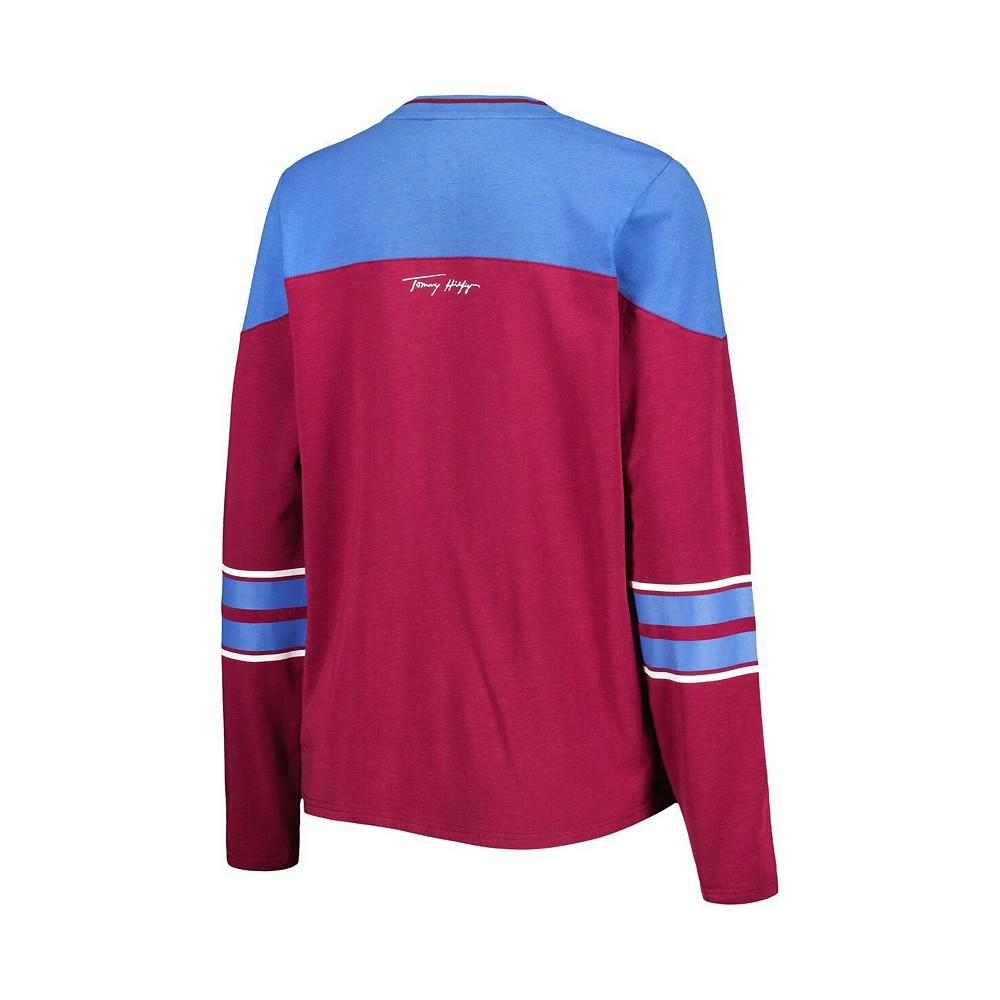 商品Tommy Hilfiger|Women's Burgundy Colorado Avalanche Abigail V-Neck Long Sleeve T-shirt,价格¥414,第3张图片详细描述