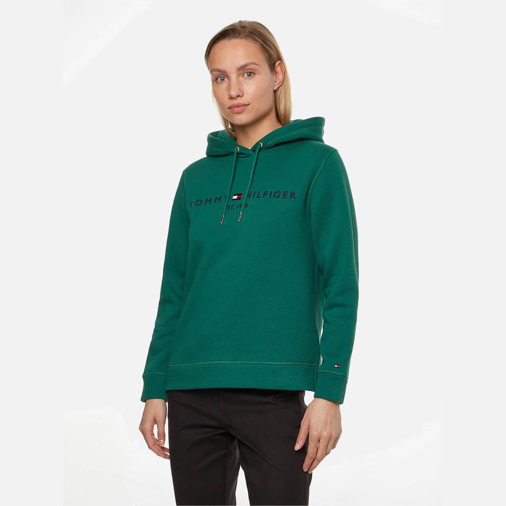 Tommy Hilfiger Women's Regular Hilfiger Hoodie - Tropical Emerald商品第1张图片规格展示