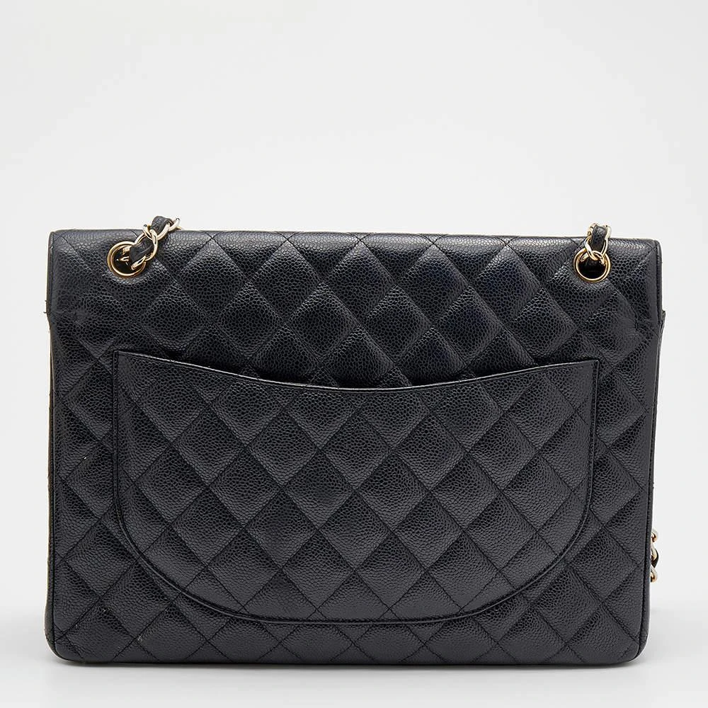 商品[二手商品] Chanel|Chanel Black Quilted Caviar Leather Maxi Classic Double Flap Bag,价格¥30197,第4张图片详细描述