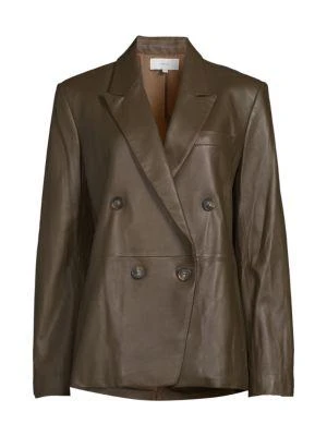 商品Vince|​Double Breasted Leather Blazer,价格¥3937,第3张图片详细描述