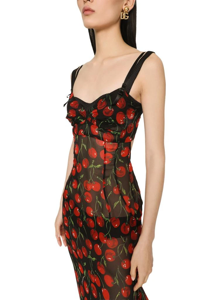 商品Dolce & Gabbana|樱桃印花雪纺长款连衣裙,价格¥36137,第4张图片详细描述