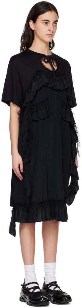 Black Ruffle Midi Dress商品第2张图片规格展示