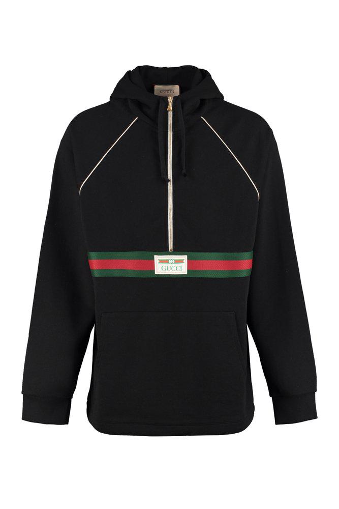 Gucci Web Half-Zip Hoodie商品第1张图片规格展示