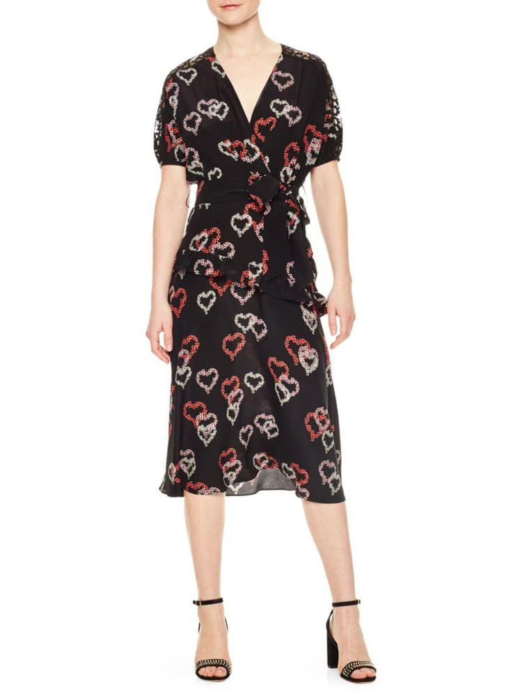商品Sandro|Eclat Heart Motif 蕾丝缎面连衣裙,价格¥1800,第1张图片