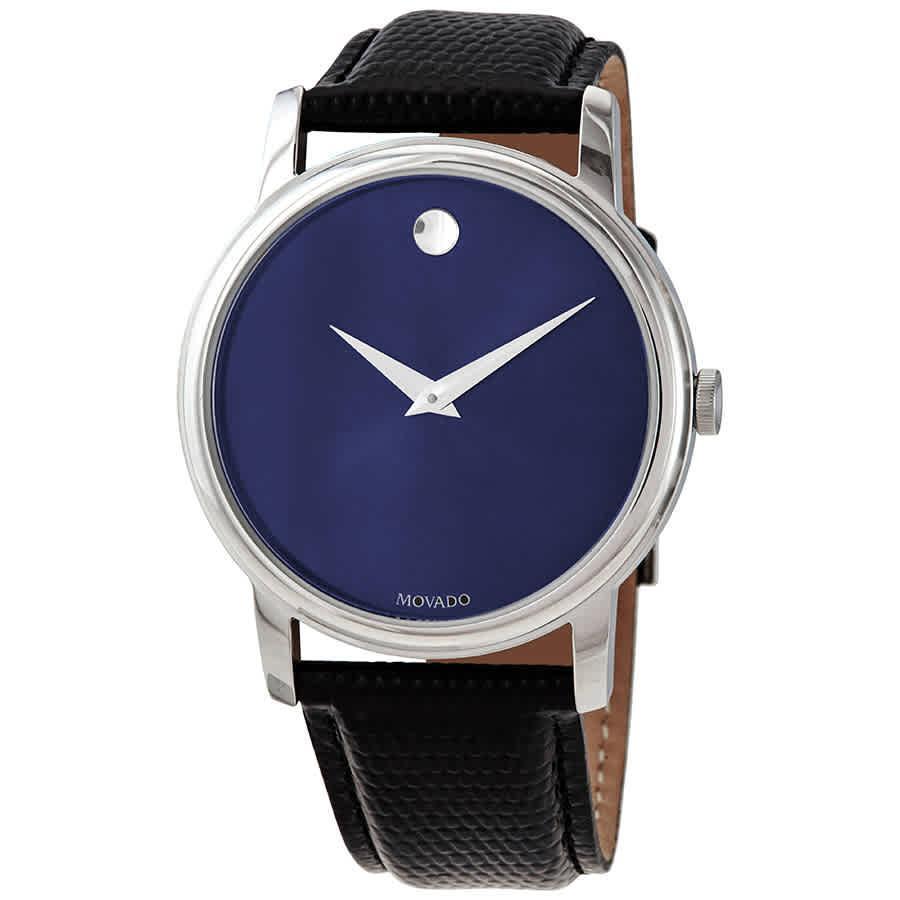 商品Movado|Movado Museum Blue Dial Mens Watch 2100009,价格¥2767,第1张图片