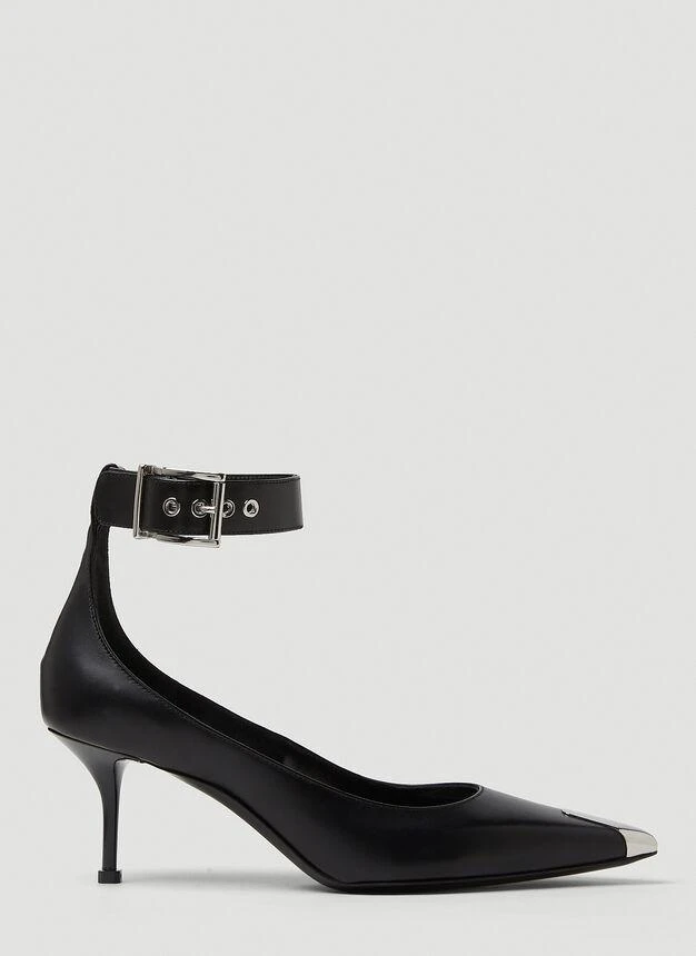 商品Alexander McQueen|Boxcar Ankle Cuff Heels in Black,价格¥3699,第1张图片