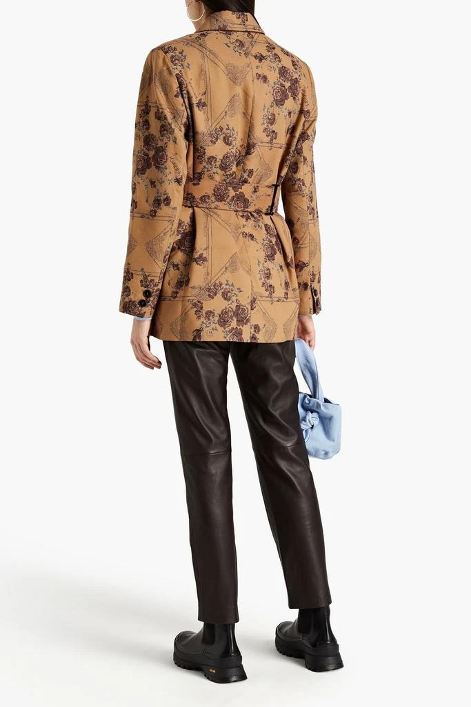 商品Ganni|Double-breasted floral-jacquard blazer,价格¥1479,第1张图片
