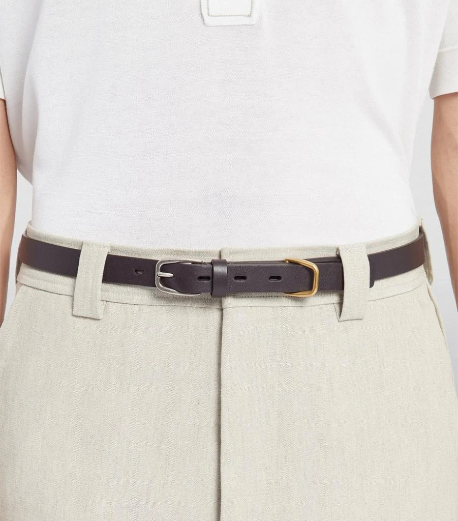 商品Zegna|Leather Slim Belt,价格¥5032,第2张图片详细描述
