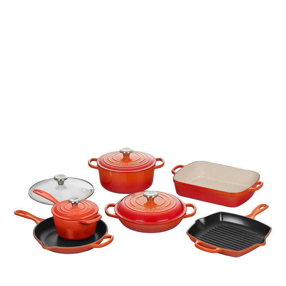 商品Le Creuset|10 Pc Enameled Cast Iron Cookware Set,价格¥8705,第1张图片详细描述