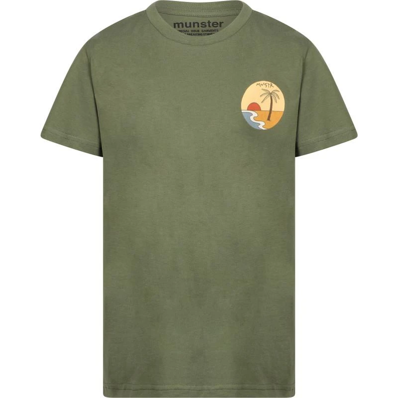 商品Munster|Palm beach logo t shirt in khaki,价格¥325,第1张图片