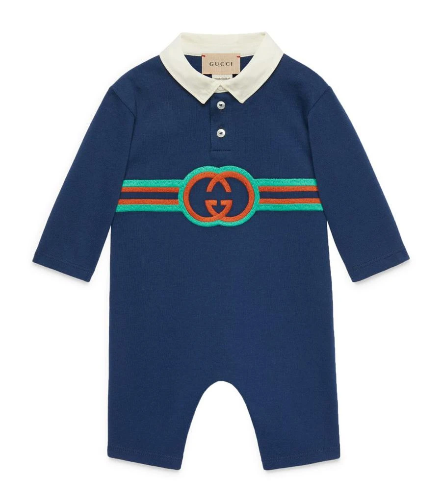 商品Gucci|Cotton Interlocking G Playsuit (0-18 Months),价格¥3759,第1张图片