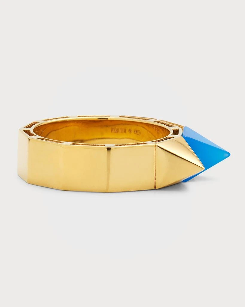 商品Peruffo|18K Yellow Gold and Blue Agate Studs Ring,价格¥10760,第4张图片详细描述