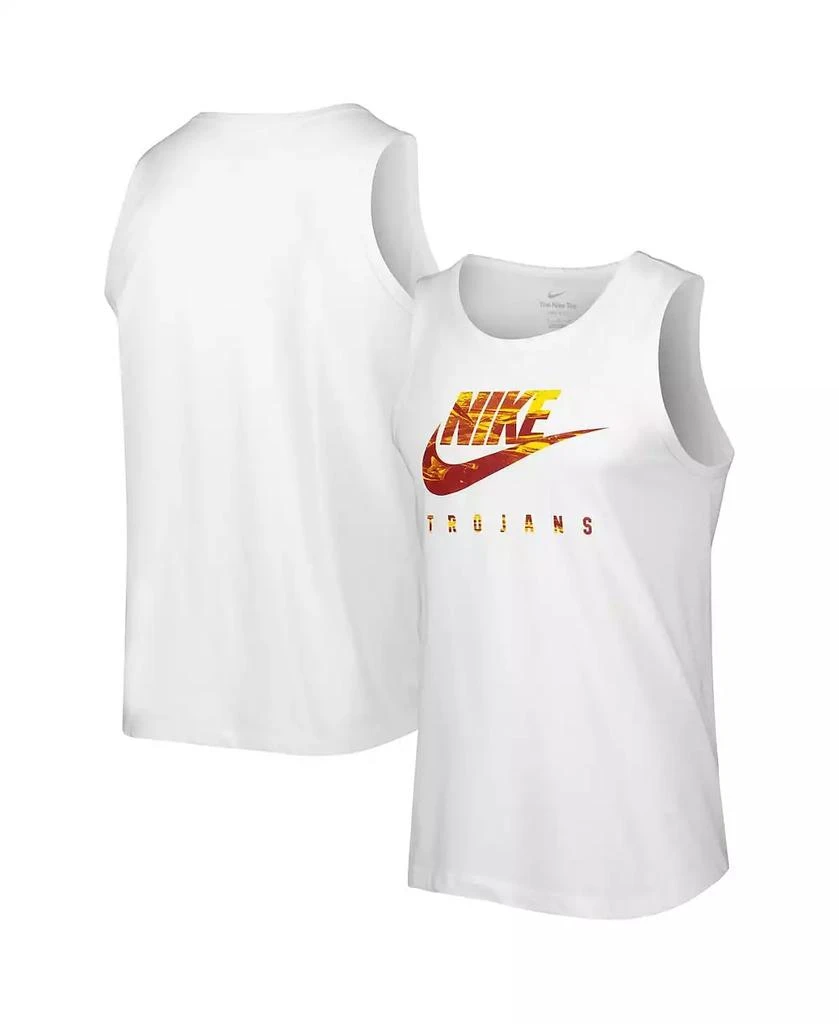 商品NIKE|Men's White USC Trojans Spring Break Futura Performance Tank Top,价格¥262,第1张图片