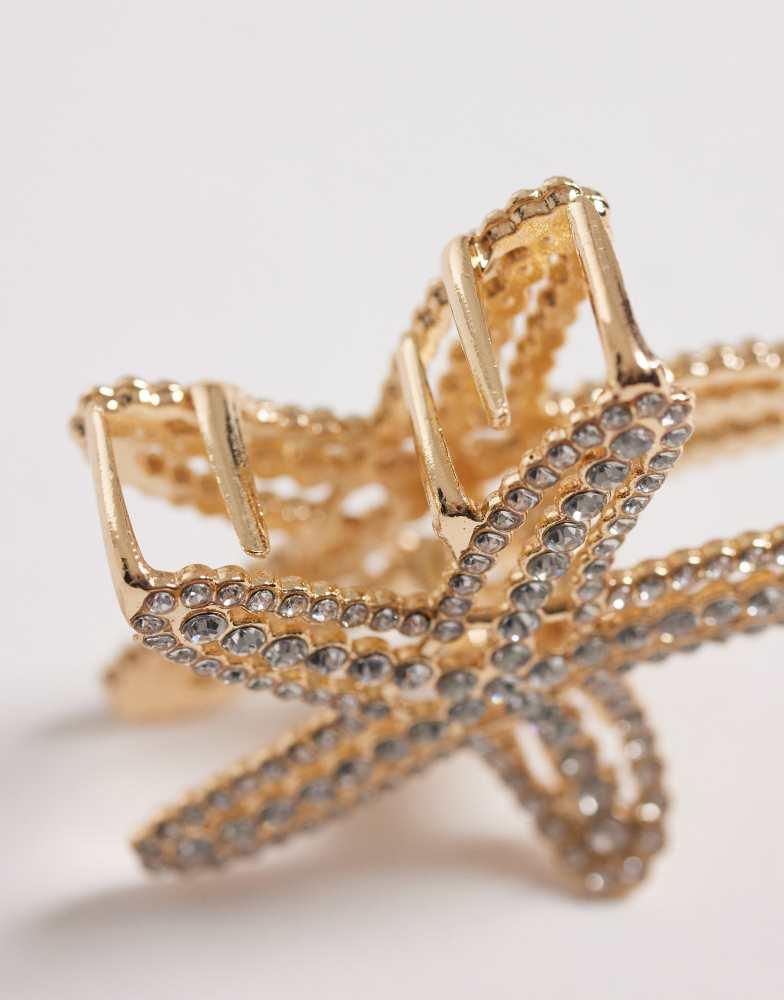 Alo Acrylic Illusion Claw Clip - Clear Chestnut/Gold - Fashion