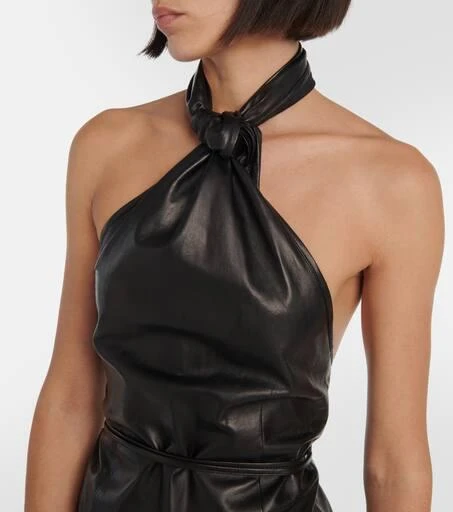 商品ANN DEMEULEMEESTER|Halterneck leather top,价格¥5974,第4张图片详细描述