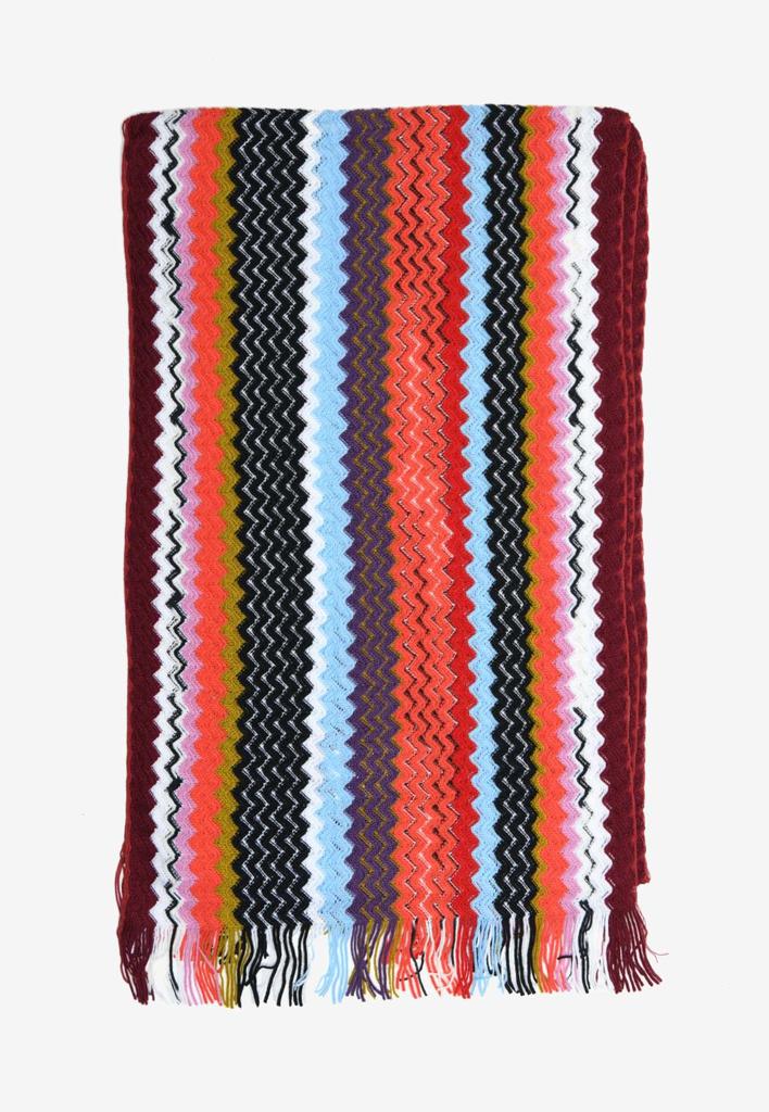 Chevron Fringed Wool Scarf商品第1张图片规格展示