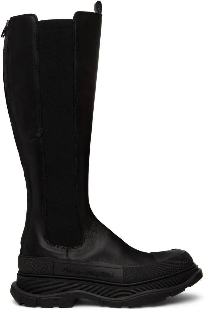商品Alexander McQueen|Black Tread Slick Boots,价格¥3383,第1张图片