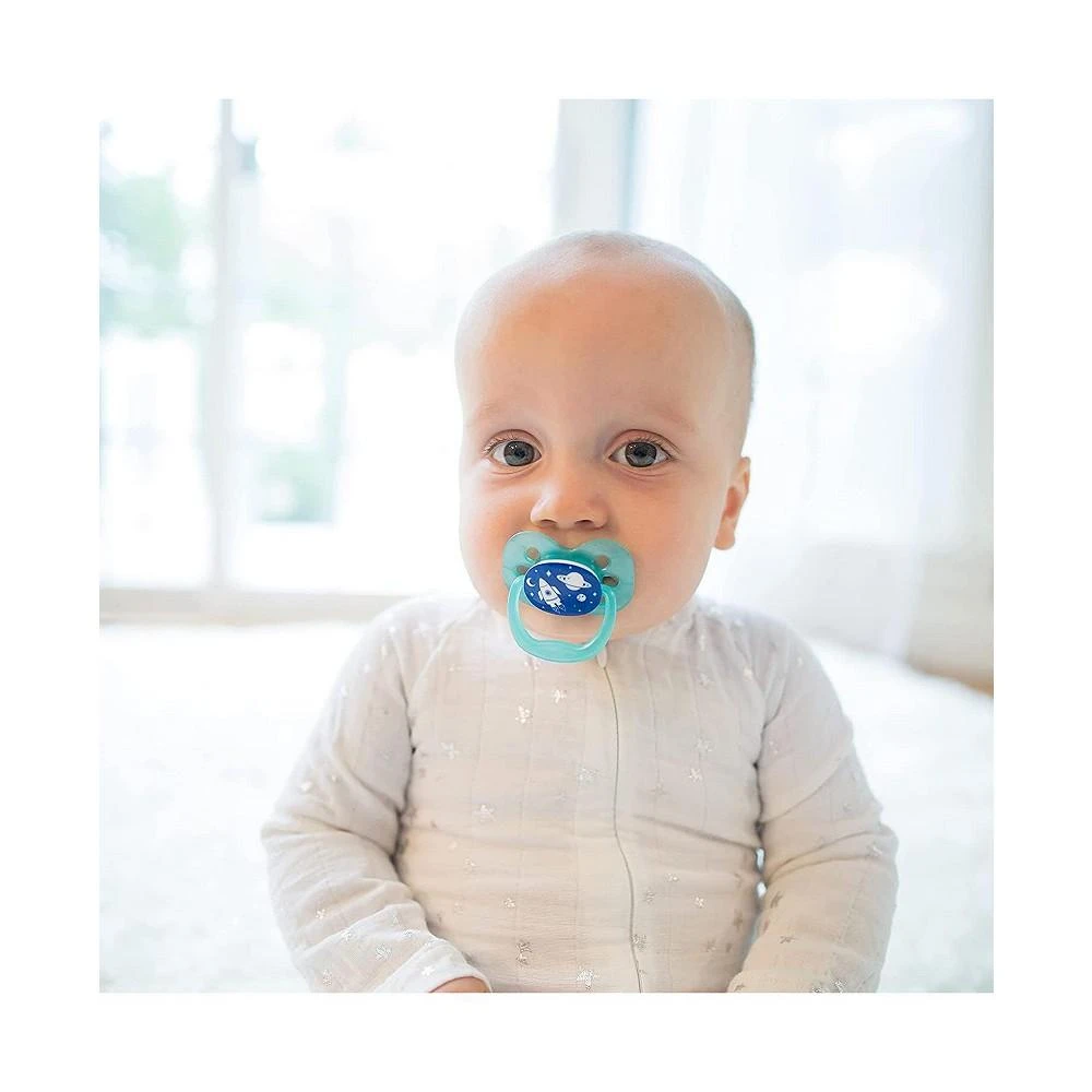 商品Dr. Browns|Advantage Symmetrical Pacifier, Blue, Glow-in-the-Dark, 3  Pack, 0-6m,价格¥131,第2张图片详细描述