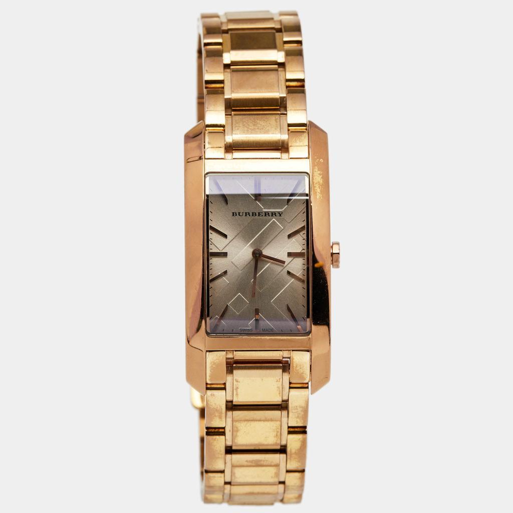 商品[二手商品] Burberry|Burberry Champagne Rose Gold Plated Stainless Steel Heritage BU9402 Women's Wristwatch 25 mm,价格¥2405,第1张图片