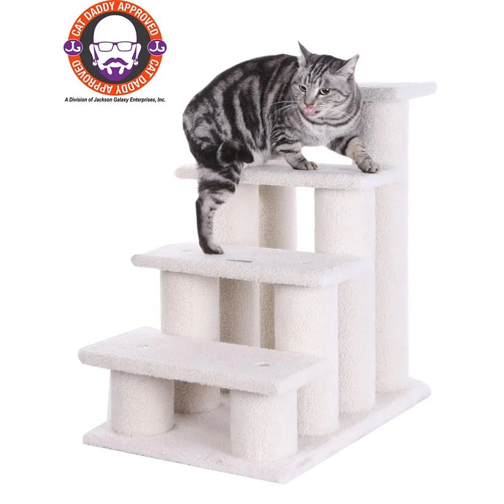 商品Macy's|4 Step Stairs Real Wood Ramp For Dogs & Cats,价格¥971,第3张图片详细描述