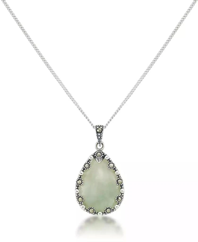 商品Macy's|Faceted Jade Teardrop Pendant and a Curb Chain,价格¥283,第1张图片