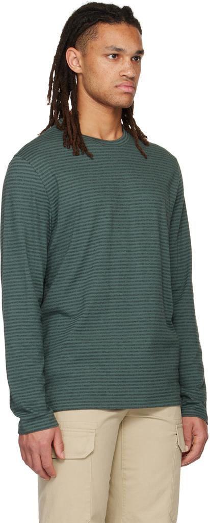 Green Stripe Long Sleeve T-Shirt商品第2张图片规格展示