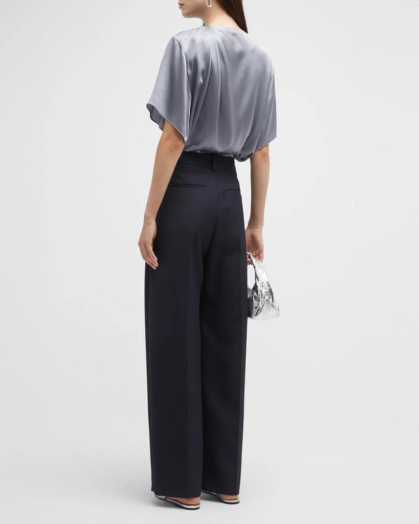 商品Vince|Flutter-Sleeve Draped Silk Blouse,价格¥850,第4张图片详细描述