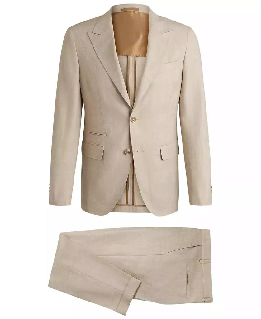 商品Hugo Boss|Men's Linen-Blend Slim-Fit Checked Suit,价格¥14891,第3张图片详细描述