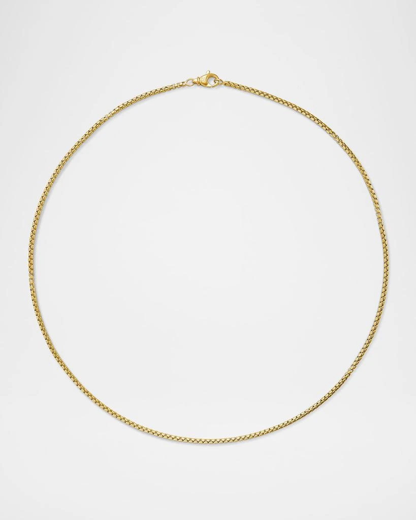 Men's Box Chain Necklace in Brushed 18K Gold, 2.7mm 商品
