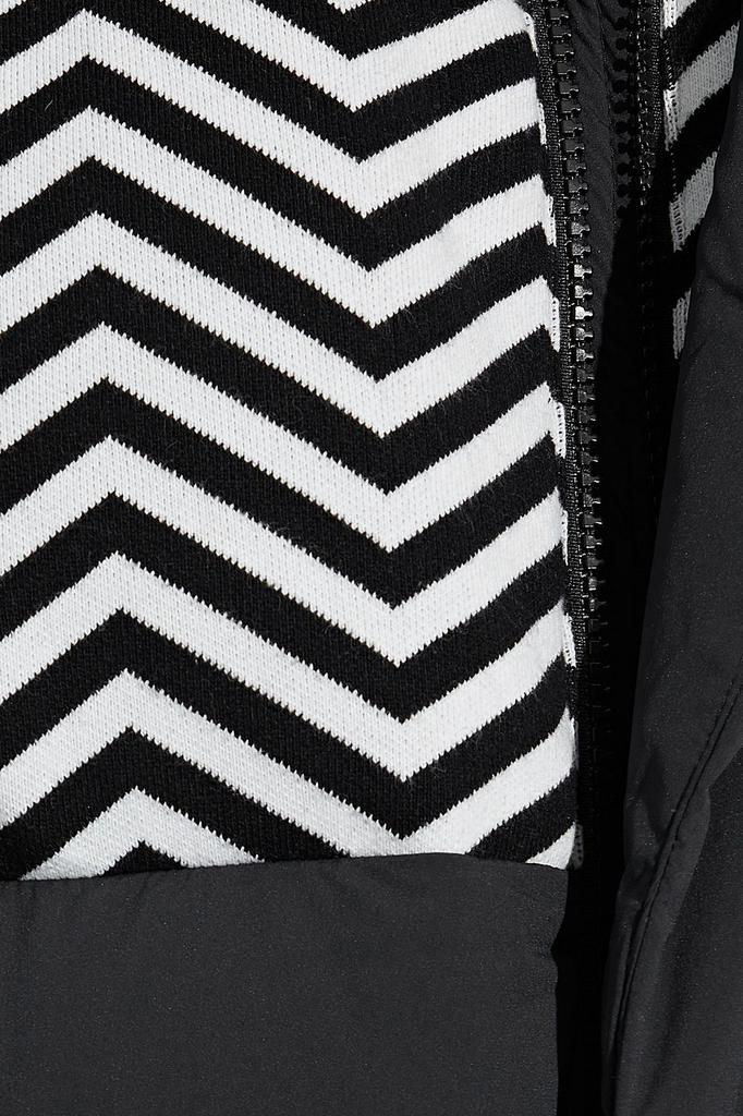 Polar crochet knit-paneled quilted down ski jacket商品第2张图片规格展示