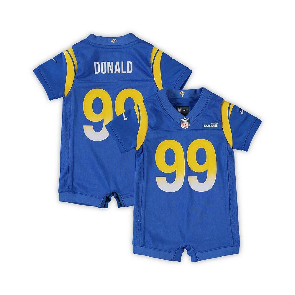 商品NIKE|Infant Girls and Boys Aaron Donald Royal Los Angeles Rams Game Romper Jersey,价格¥376,第1张图片