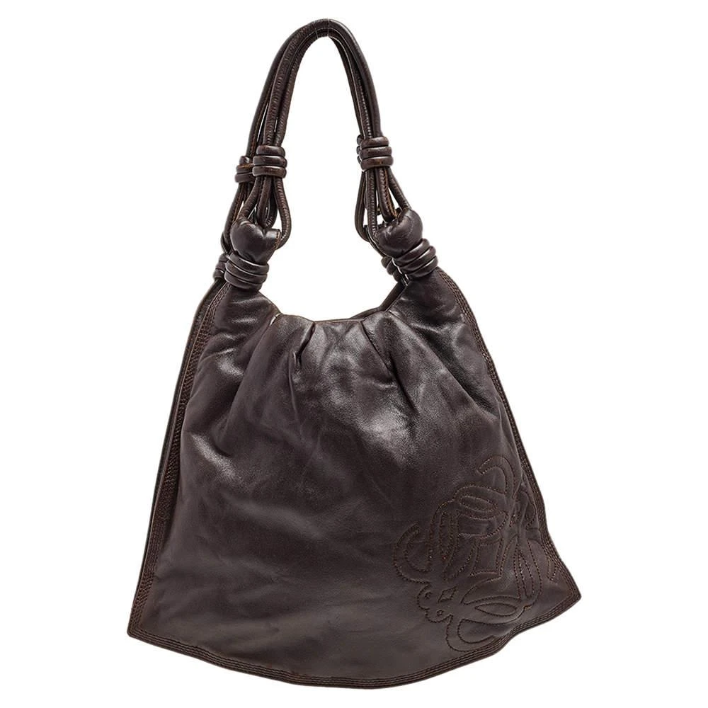 商品[二手商品] Loewe|Loewe Dark Brown Leather Flamenco Knot Hobo,价格¥1912,第1张图片