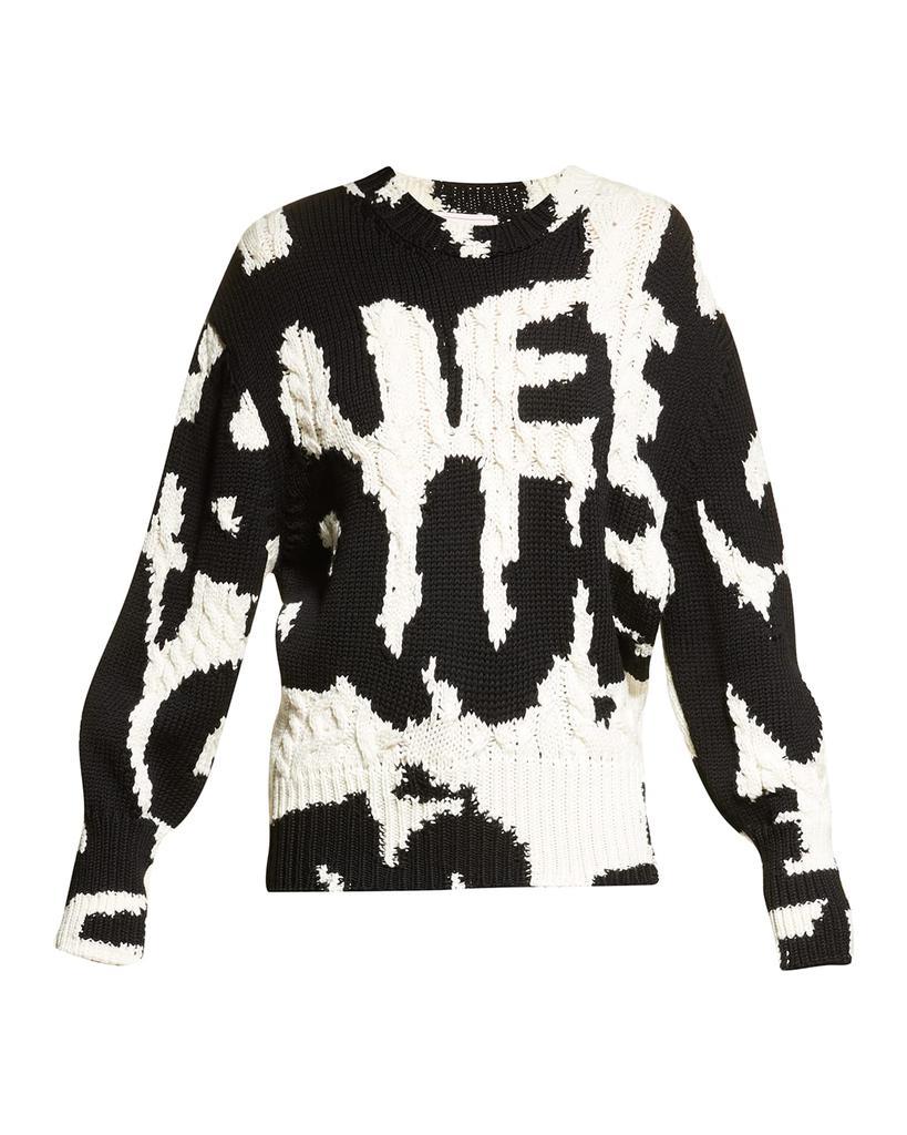 商品Alexander McQueen|Graffiti Slouch Wool Sweater,价格¥14607,第4张图片详细描述