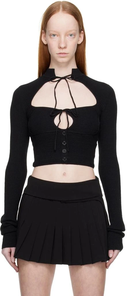 商品Danielle Guizio|SSENSE Exclusive Black Long Sleeve T-Shirt,价格¥557,第1张图片