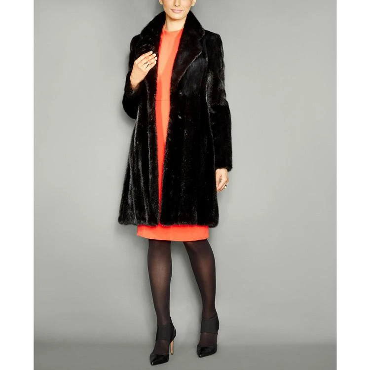商品The Fur Vault|The Fur Vault Notched-Collar Mink Fur Coat皮草大衣,价格¥31221,第1张图片
