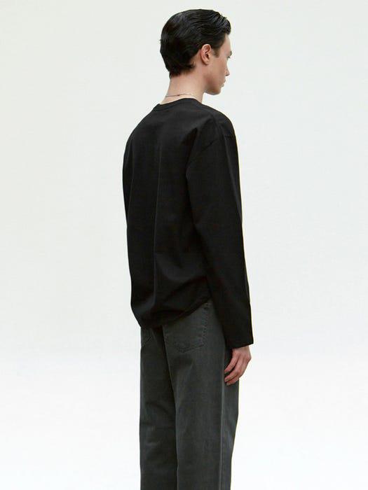 Cotton Long Sleeve T-Shirt Black商品第2张图片规格展示