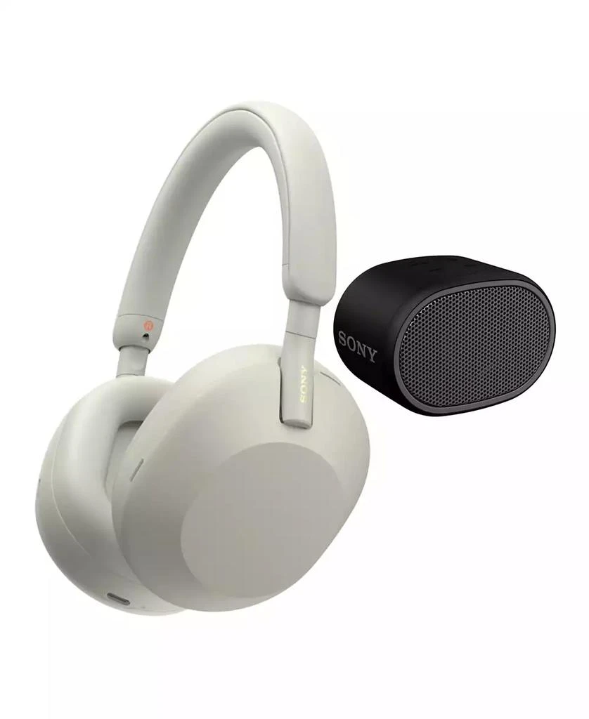 商品SONY|WH-1000XM5 Wireless Noise Canceling Over-Ear Headphones (Silver) Bundle,价格¥2977,第1张图片