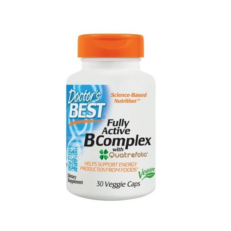 商品Doctors Best Vitamins|Doctors Best Fully Active B Complex with Quatrefoilc Veggie Capsules, 30 Ea,价格¥70,第1张图片
