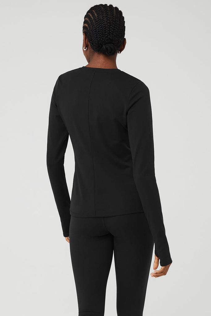 Alo Airbrush Winter Warm Nocturne Long Sleeve - Black - Outdoor