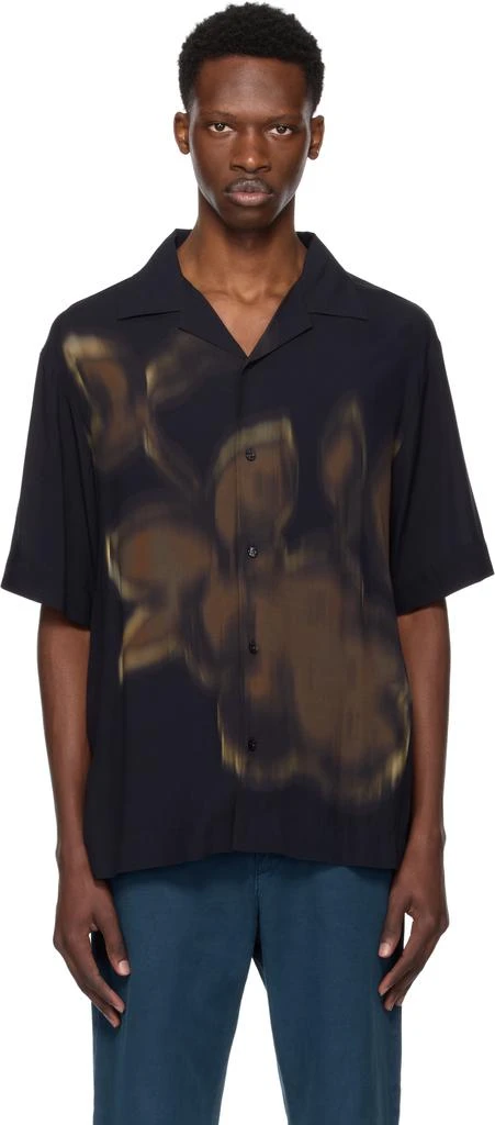 商品Hugo Boss|Black Floral Printed Camp Shirt,价格¥1212,第1张图片