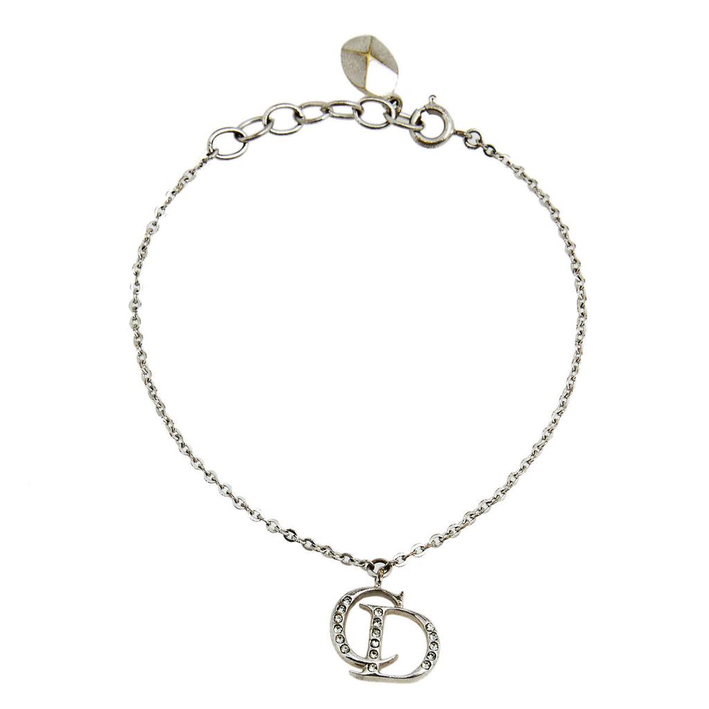 Dior CD Crystal Silver Tone Charm Bracelet商品第2张图片规格展示