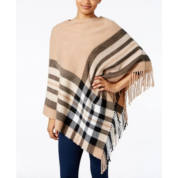 商品Charter Club|Charter Club Brushed Plaid Poncho－梅西独家,价格¥219,第1张图片