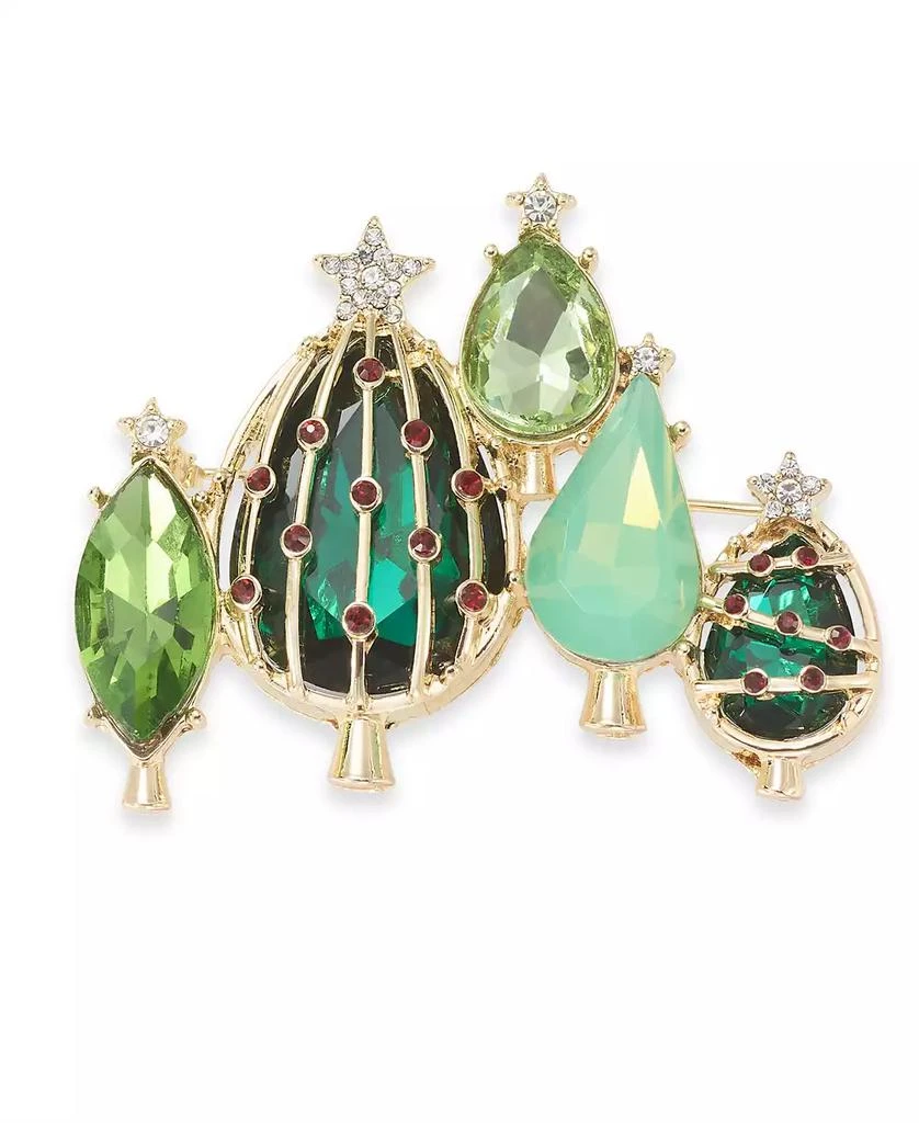 商品Holiday Lane|Gold-Tone Crystal Trees Pin, Created for Macy's,价格¥217,第1张图片